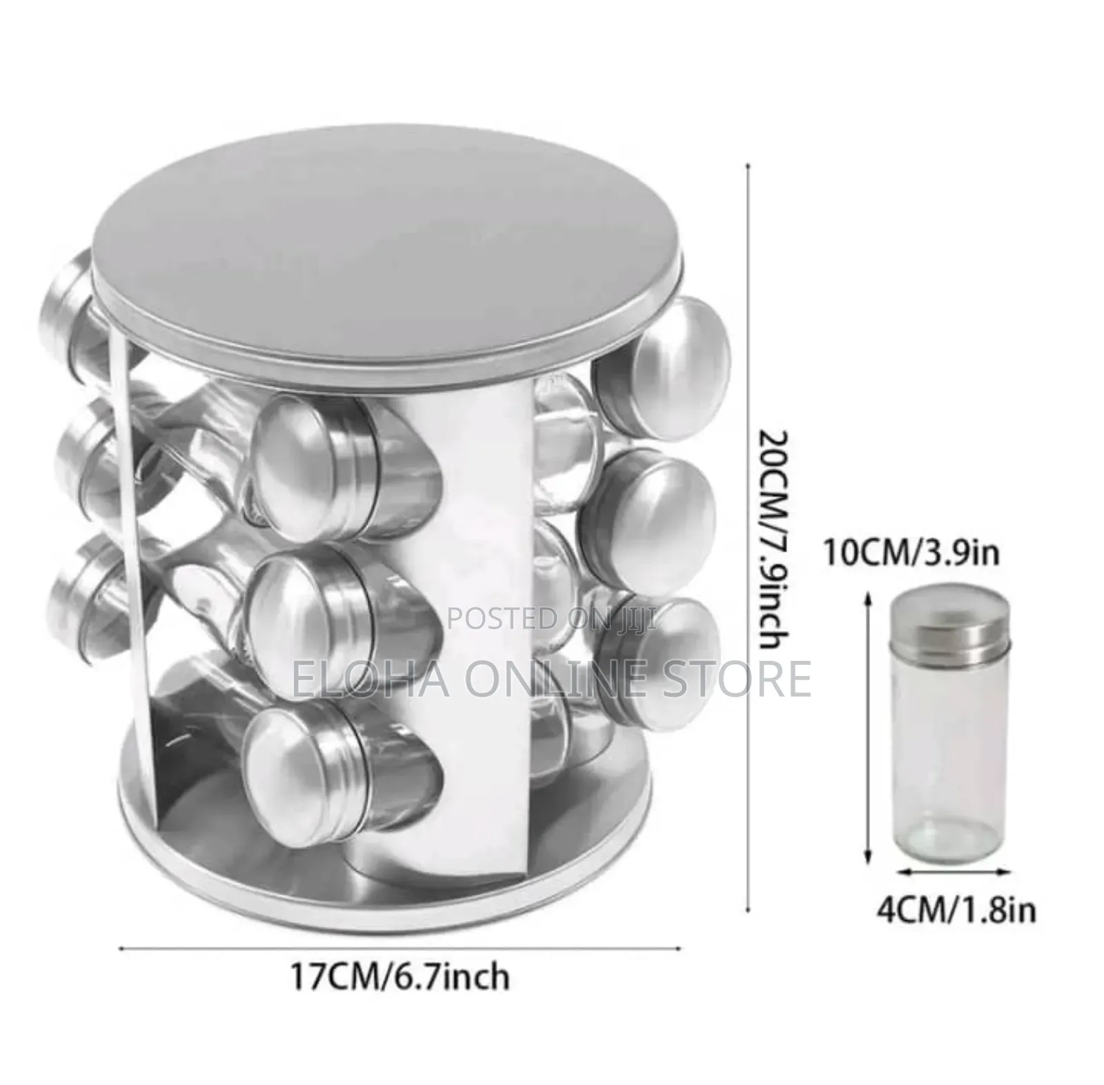 Countertop Glass Rotating Spice Rack 12 Spice Jars Organizer