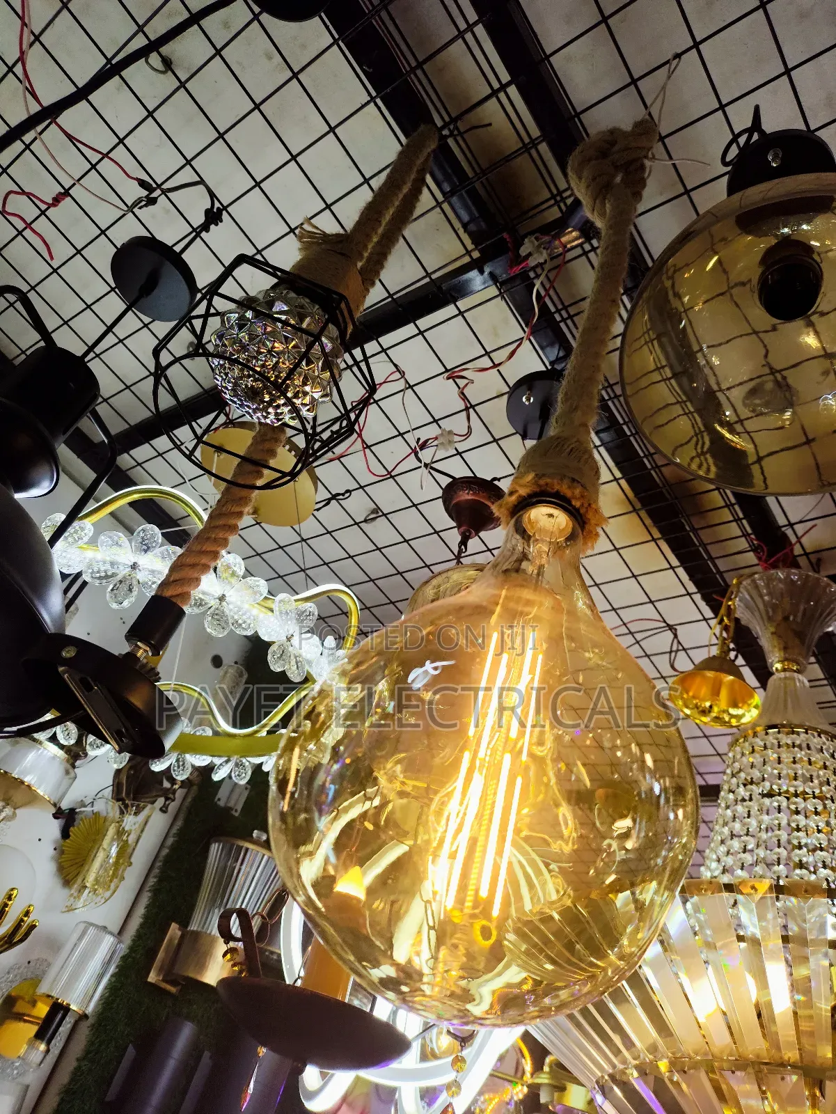 Modern Rope Pendant With Filament Bulb