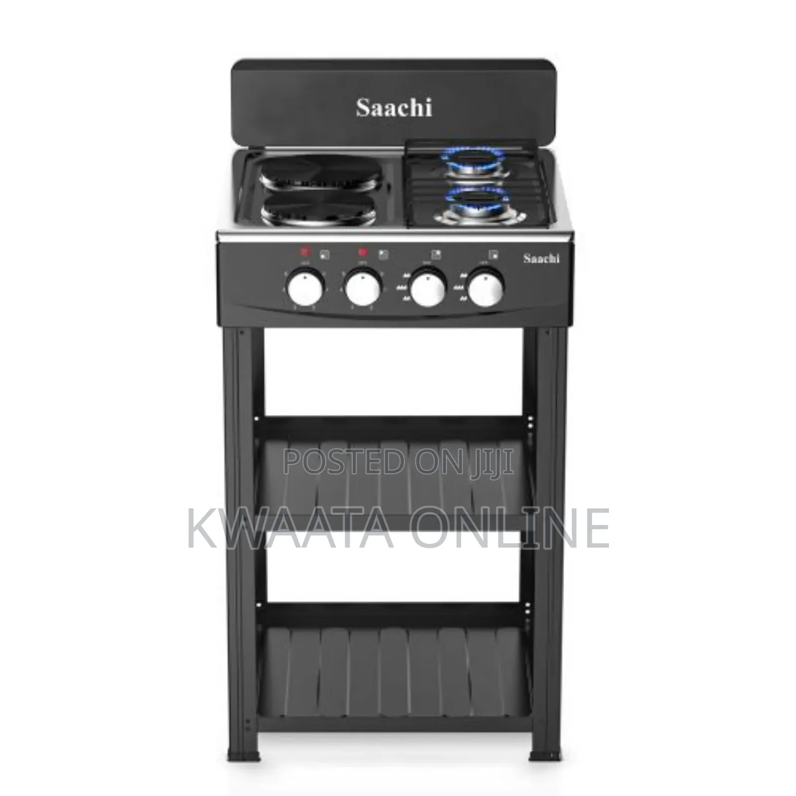 Saachi 2 Gas + 2 Hotplates Table Top Cooker With Shelves