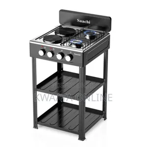 Saachi 2 Gas + 2 Hotplates Table Top Cooker With Shelves
