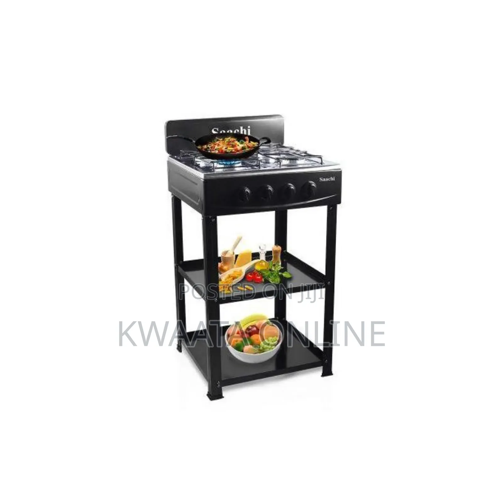 Saachi 2 Gas + 2 Hotplates Table Top Cooker With Shelves