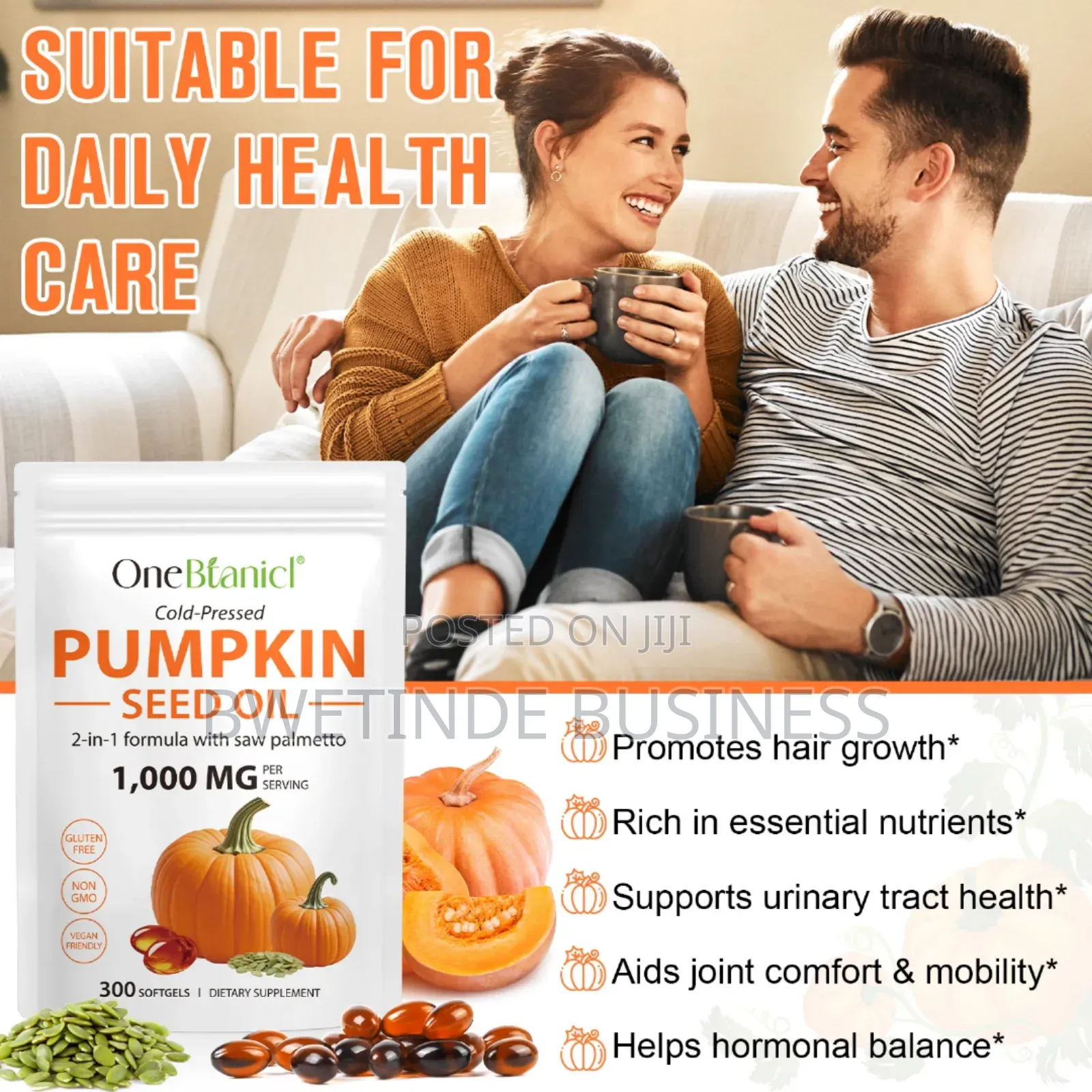 Pumpkin Seed Oil With Saw Palmetto For Hair Growth 300gels