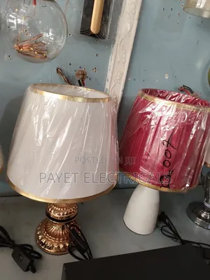 Xg007 White Red / Gold Bedside Lamp