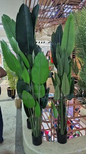 Fake Banana Leaf Plant, Faux Palm Tree, Office Home Decor
