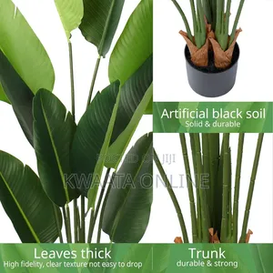 Fake Banana Leaf Plant, Faux Palm Tree, Office Home Decor