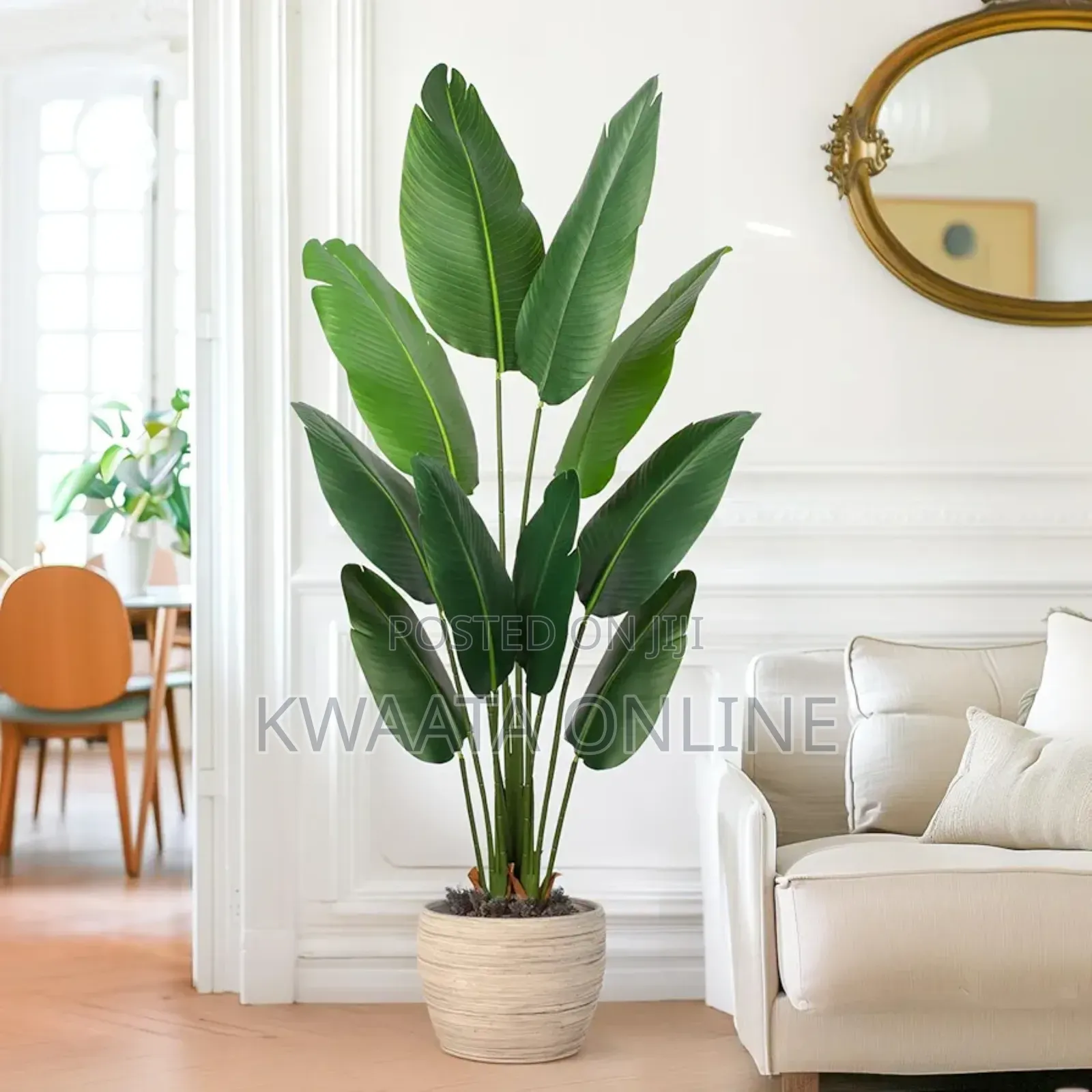 Fake Banana Leaf Plant, Faux Palm Tree, Office Home Decor