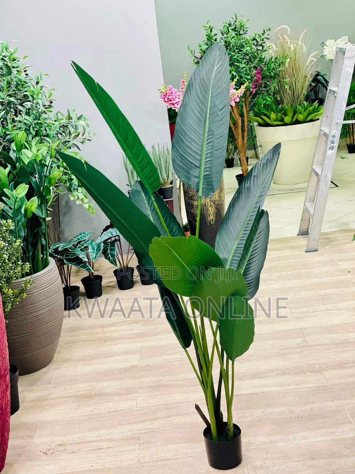 Fake Banana Leaf Plant, Faux Palm Tree, Office Home Decor