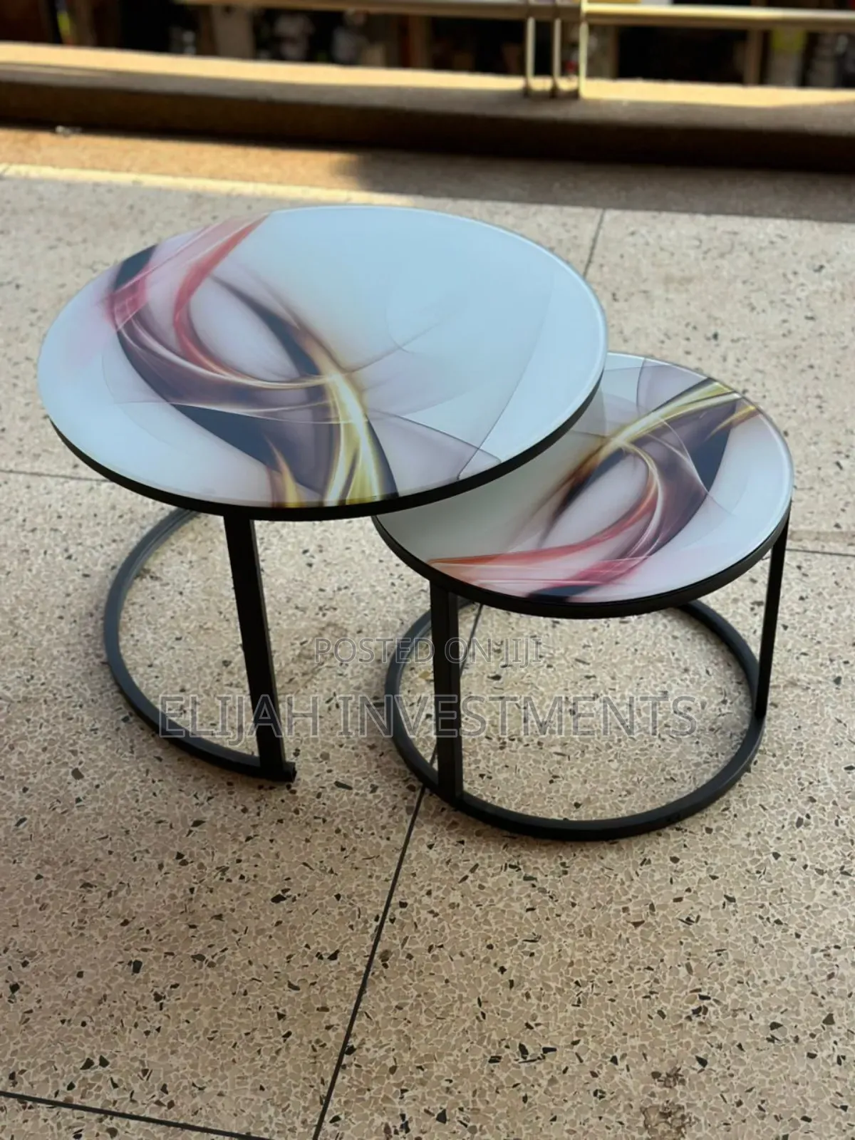 High-Quality Round Marble Coffee Set