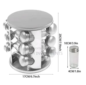 Countertop Glass Rotating Spice Rack 12 Spice Jars Organizer
