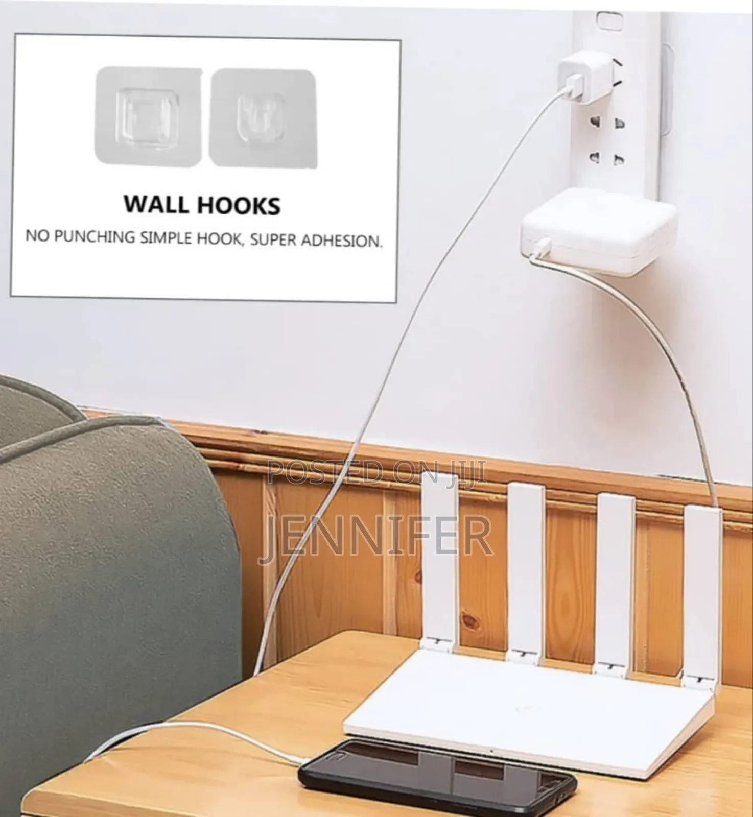 2pcs Double-Sided Adhesive Wall Hooks