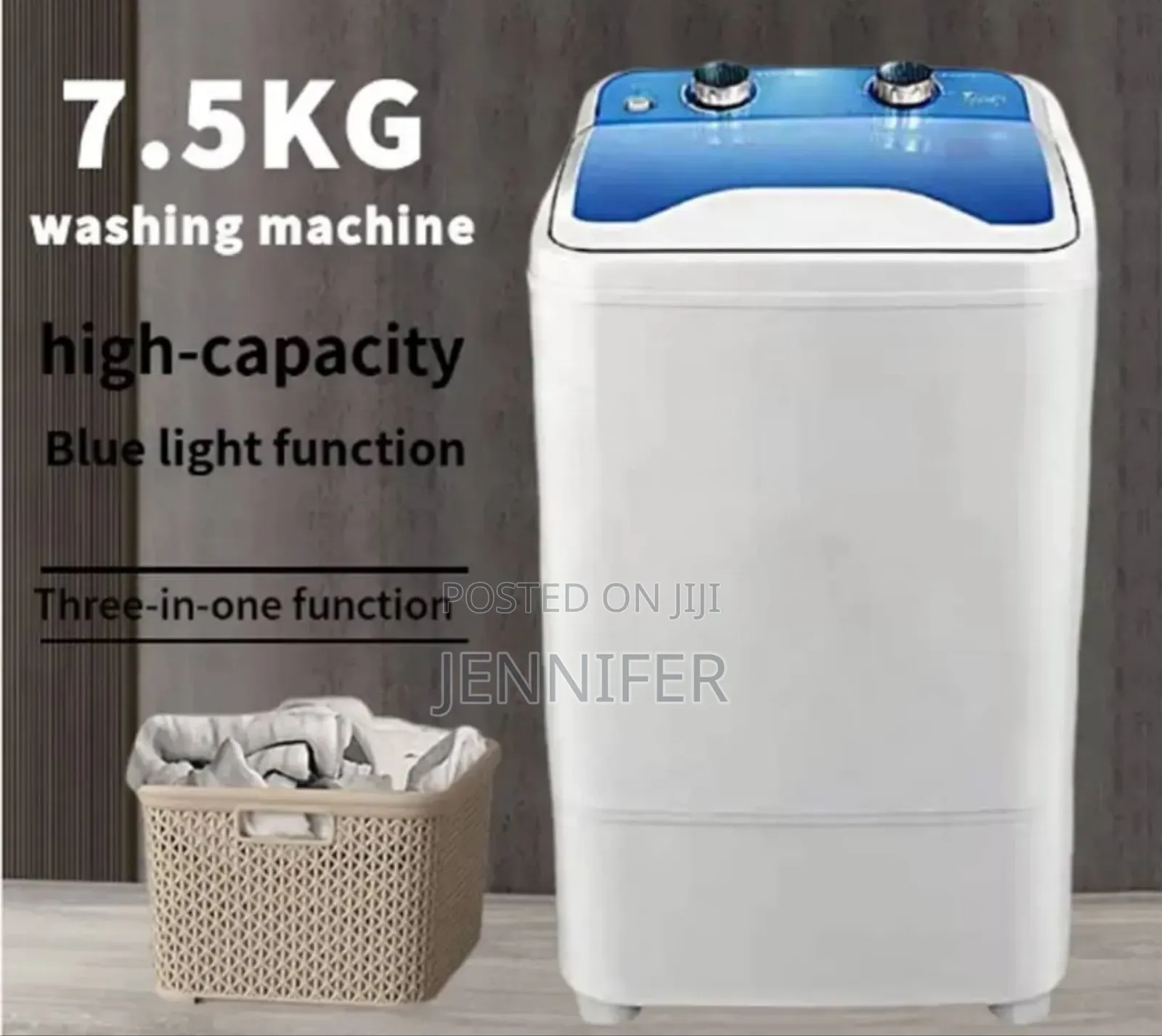 7.5kg High-Capacity, Three-in-One Portable Washing Machine