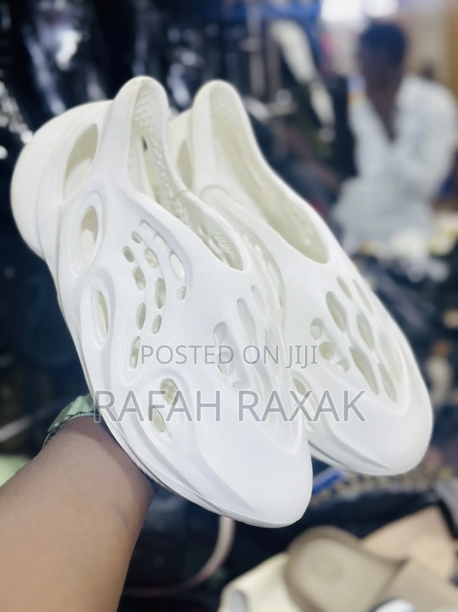 New White Adidas Yeezy Foam Runner Rubber Sandals