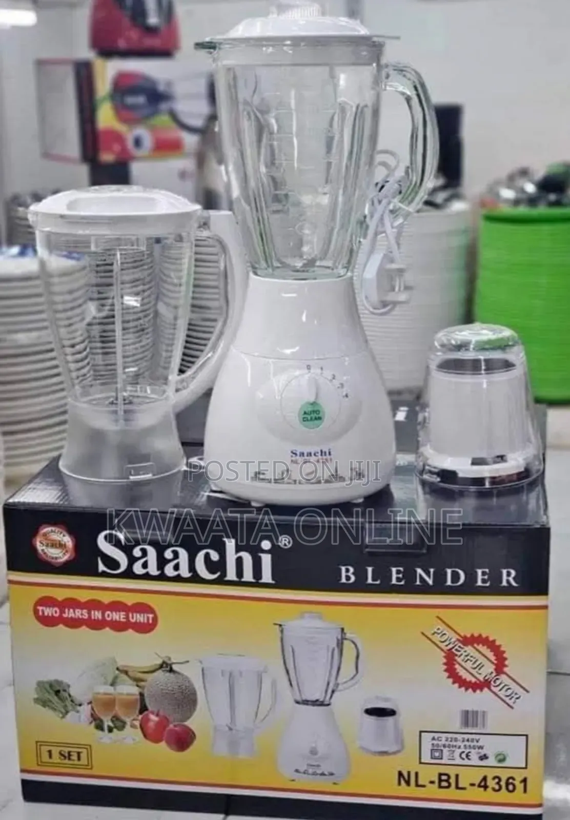Saachi 3 in 1 Blender Nl-Bl-4361-White With Auto-Clean