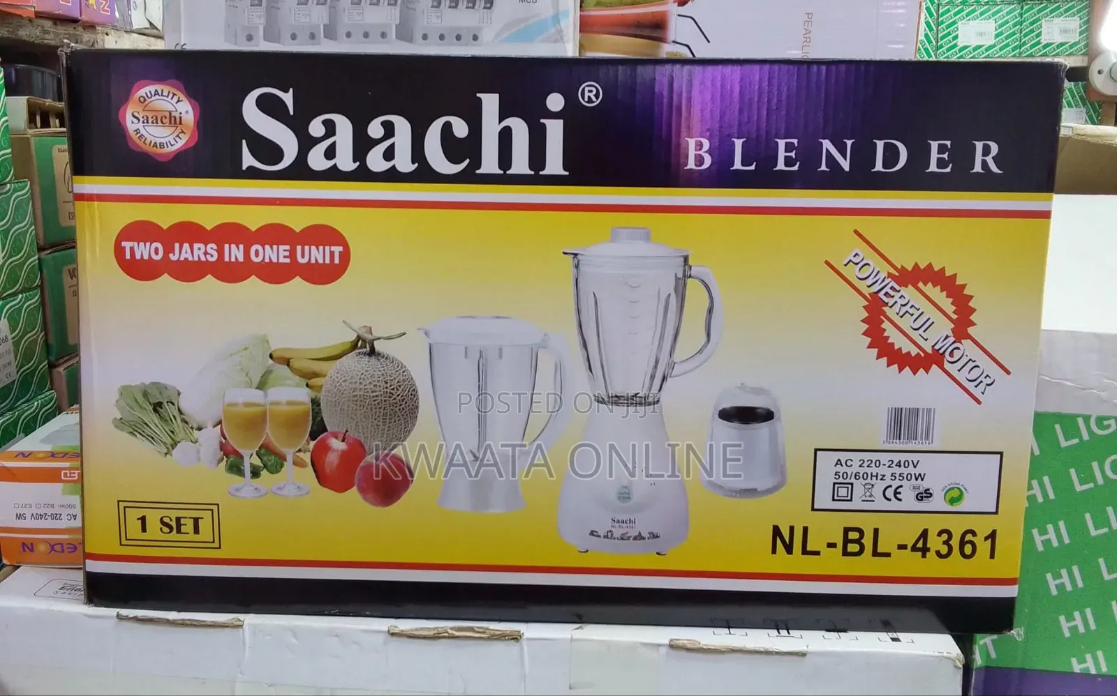 Saachi 3 in 1 Blender Nl-Bl-4361-White With Auto-Clean