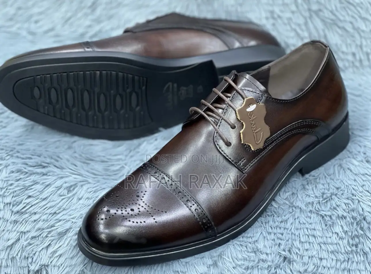Original Men’S Dark Tan Clarks Oxford Gentle Leather Shoes