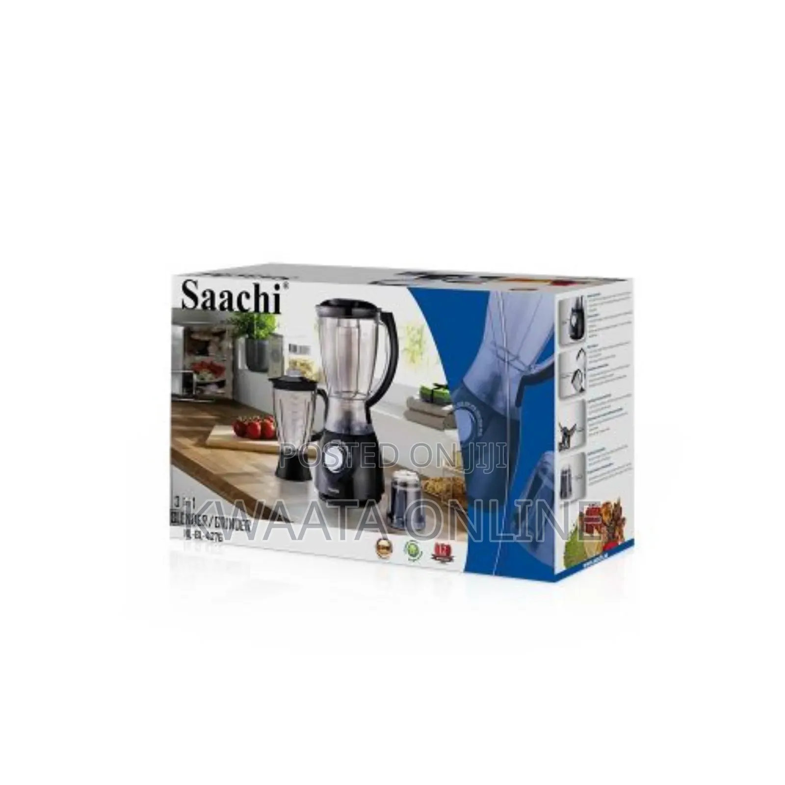 3 in 1 Saachi Nl-Bl 4376 Electric Blender-Black 1.5l