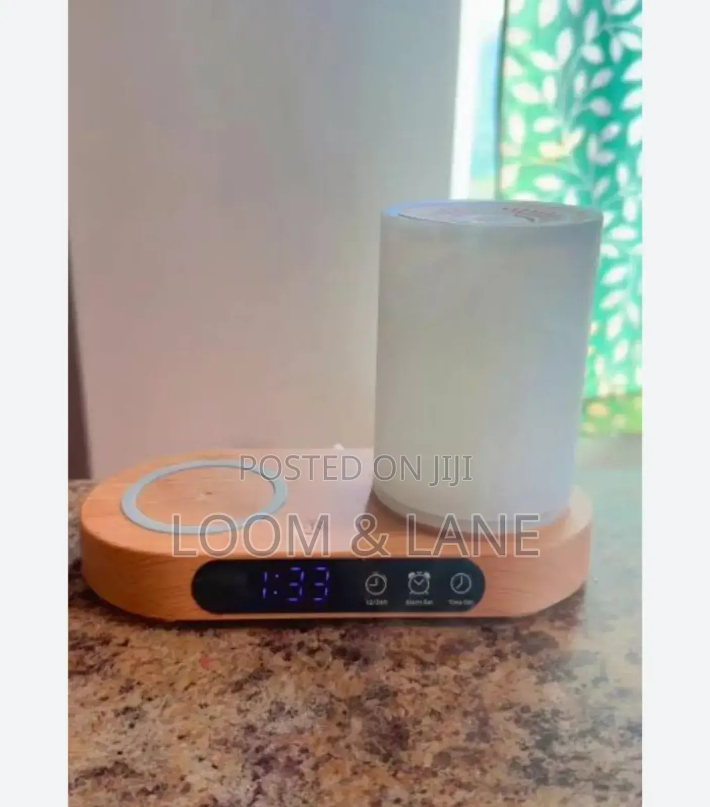 Humidifier Clock and Wireless Charging Wood Desig