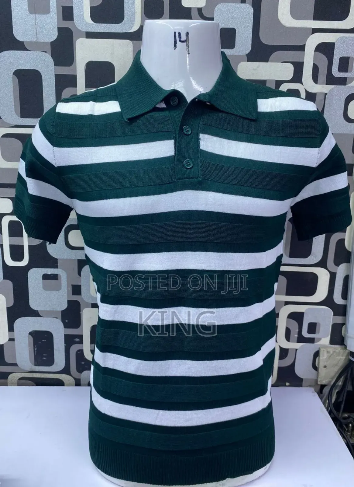 Red White Stripe Polo Shirt