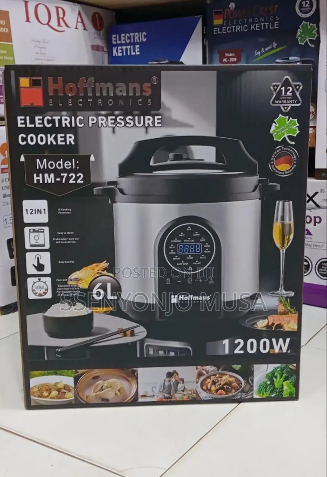 Hoffmans 6l Electric Pressure Cooker Hm-722 - 1200w Power