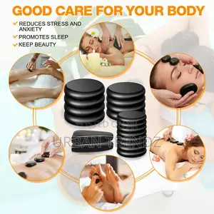 16 PCS Massage Set Black Smooth Massage Hot Stones