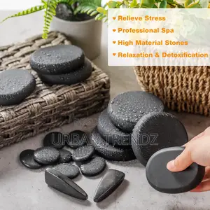16 PCS Massage Set Black Smooth Massage Hot Stones