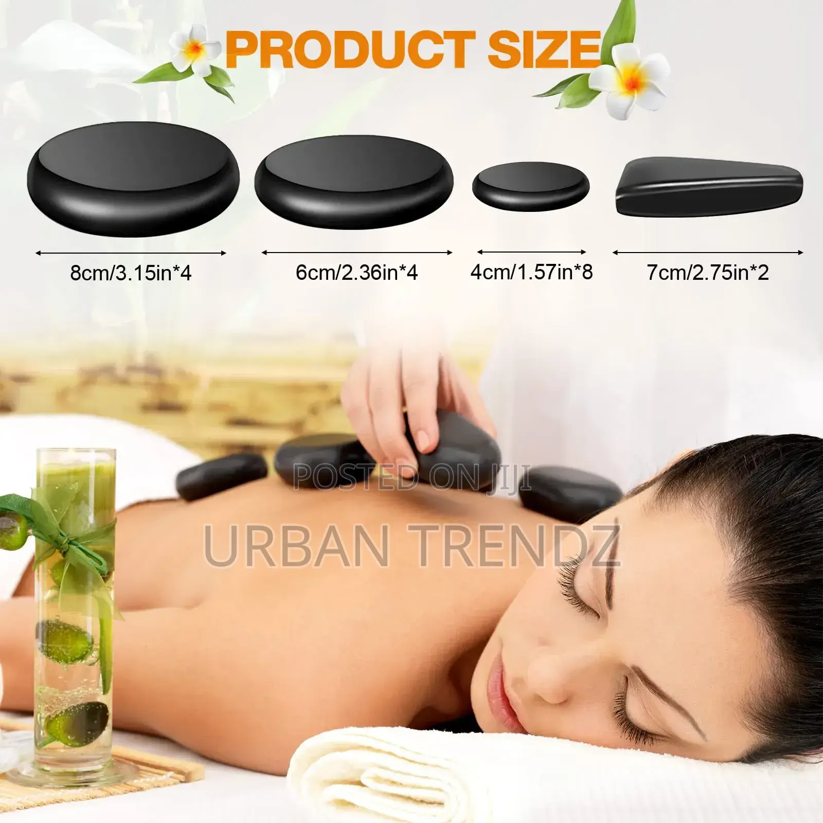 16 PCS Massage Set Black Smooth Massage Hot Stones