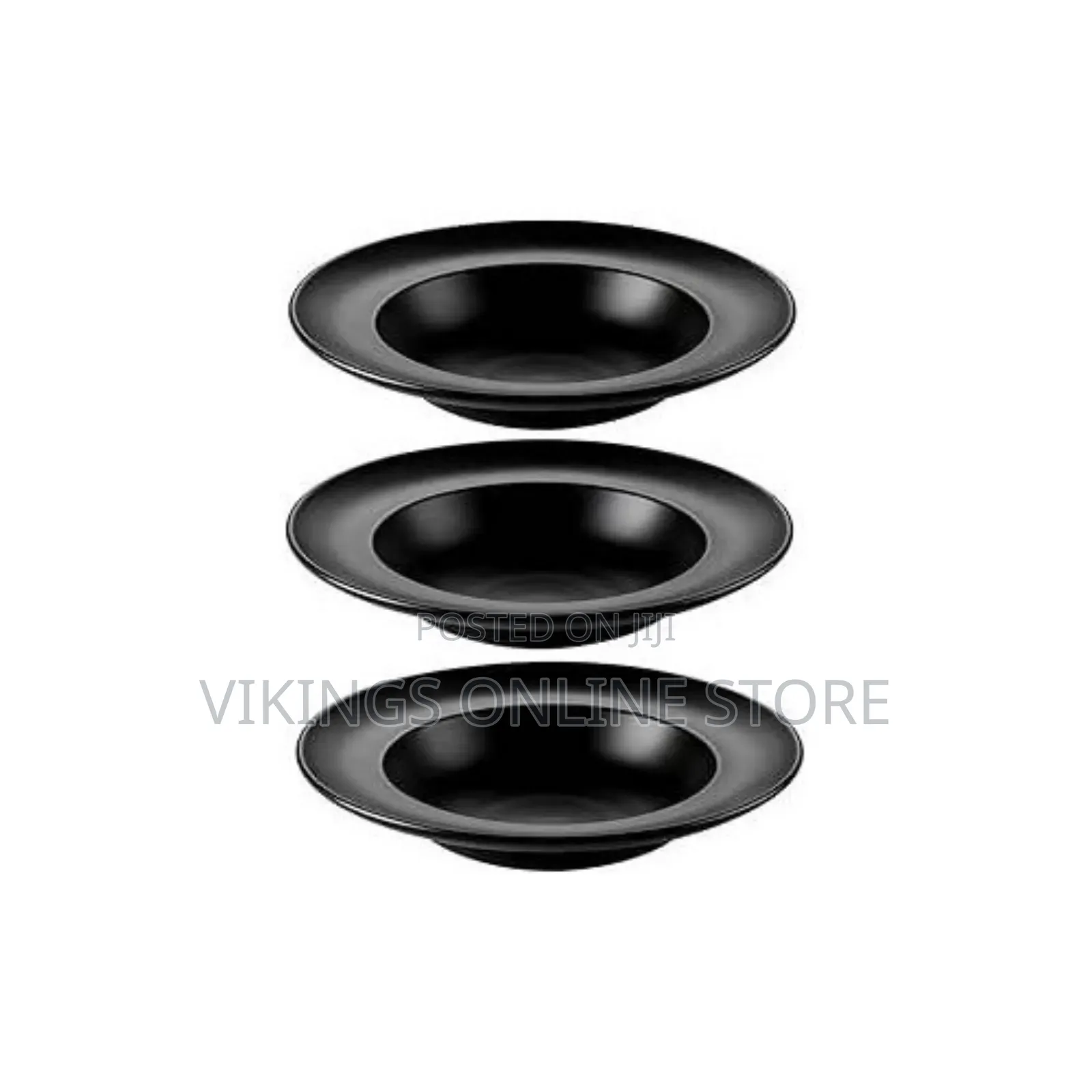 6 Pieces of Ceramic Stoneware 9 Inches Wide Soup Bowls Black
