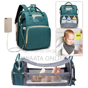 Photo - Folding Baby Diaper Backpack Travel Bassinet 3 in 1 Bag