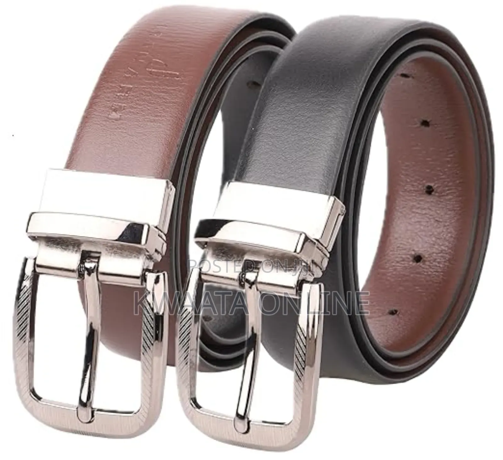 1 Piece 2in1 Men’S Leather Belts With Reversible Buckle