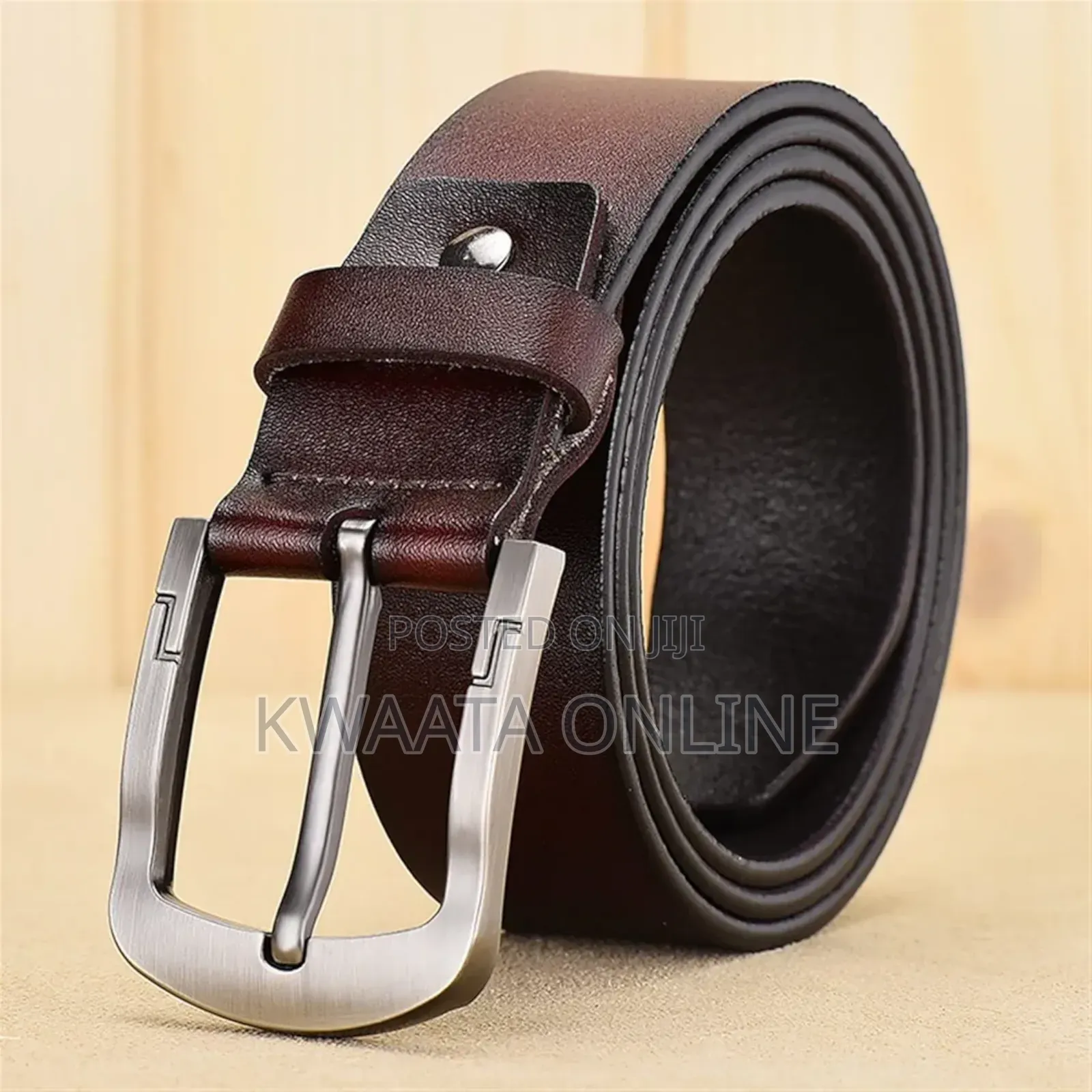 1 Piece 2in1 Men’S Leather Belts With Reversible Buckle