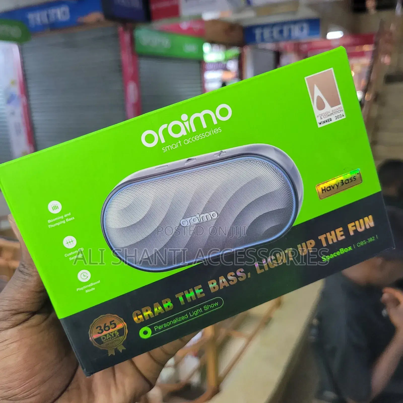 Oraimo Heavy Bass Speaker, Space Box Oraimo Waterproof Speak