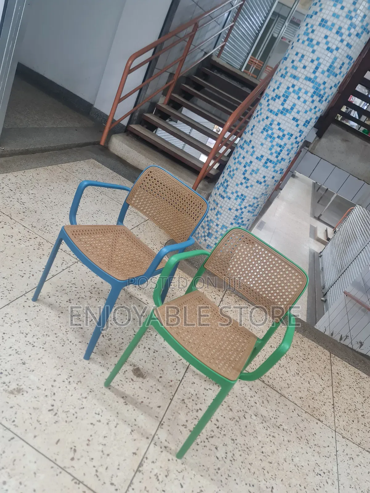 Mixture Plastic Chairs Plastic Chairs Blue Green Brown