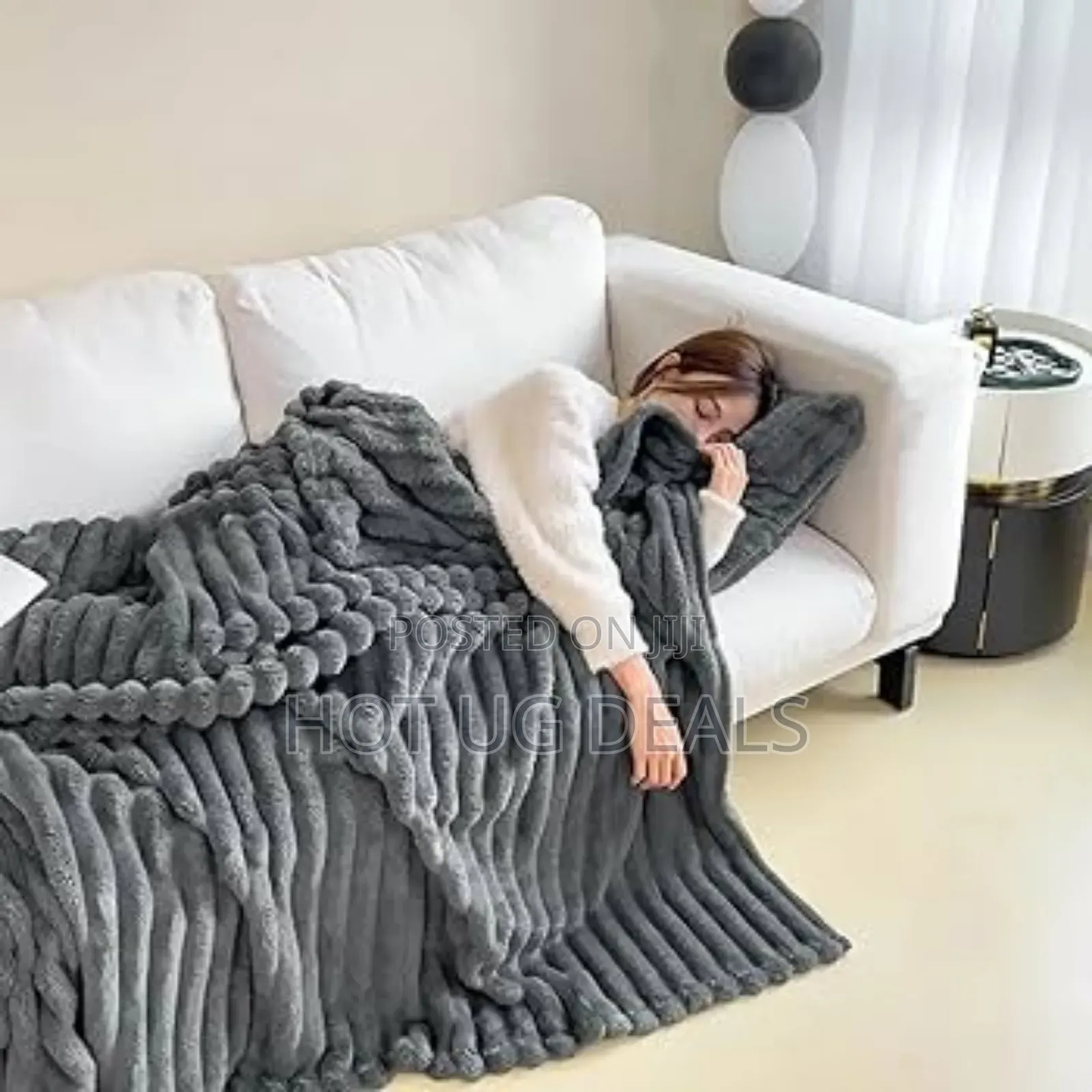 Fleece Woolen Soft Blanket (5*6) - Grey