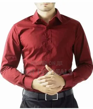 Mens Plain Office Shirts Long Sleeved Casual Button Shirts