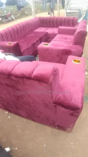 Luxurious Maroon 9 Sitter Sofa Set
