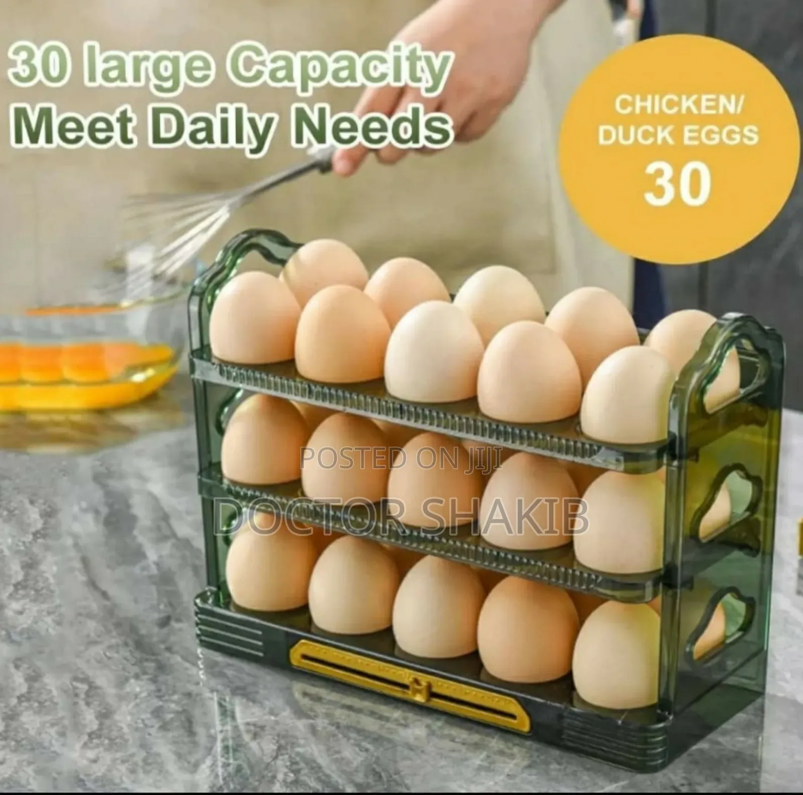 Unique Egg Rack Organizer for 30 Eggs Stable and Firm Holder