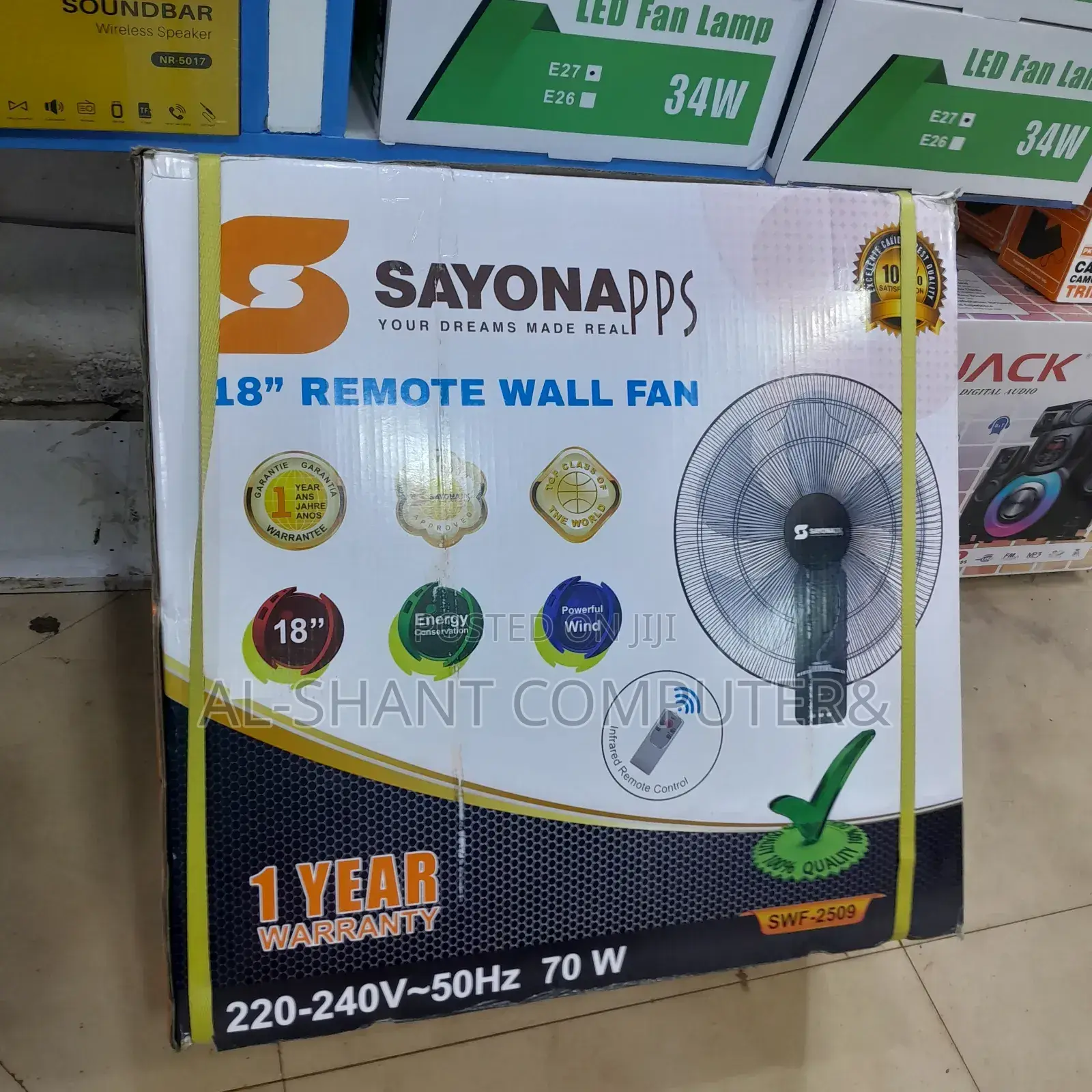 Sayona 18" Wall Fan With Remote
