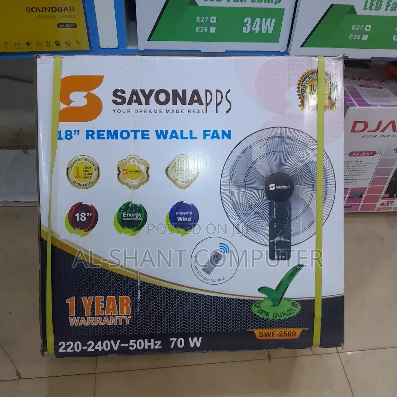 Sayona 18" Wall Fan With Remote