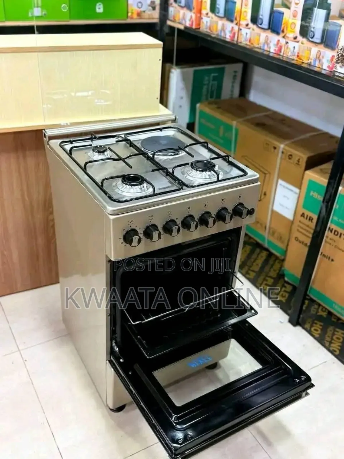 Pixel Gas Cooker 3 Gas + 1 Electric Hot Plate, Auto Ignition