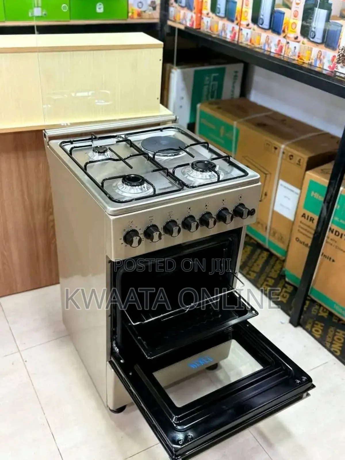 Pixel Gas Cooker 3 Gas + 1 Electric Hot Plate, Auto Ignition