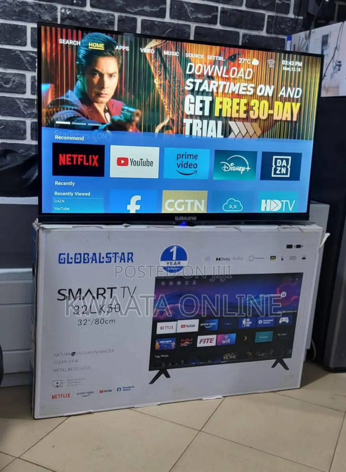 Globalstar Frameless Digital, Smart Tv-Inbuilt Free to Air
