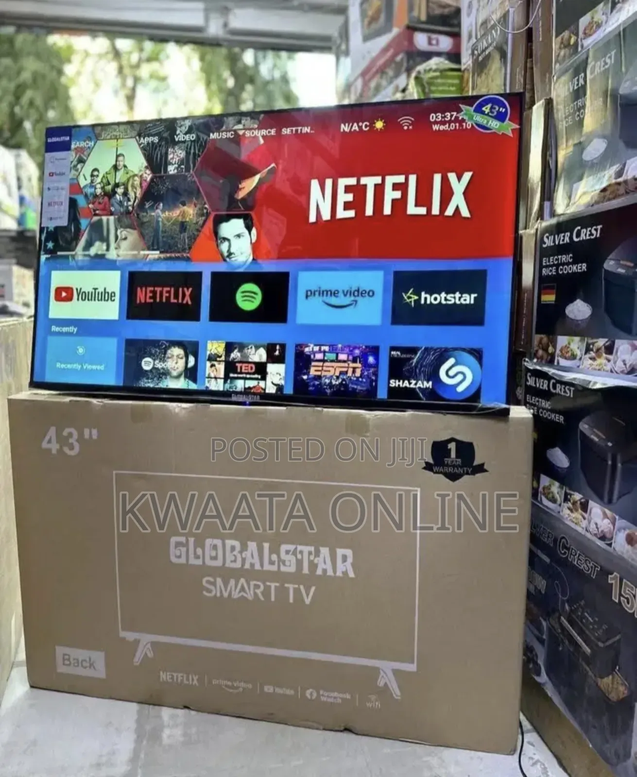 Globalstar Frameless Digital, Smart Tv-Inbuilt Free to Air