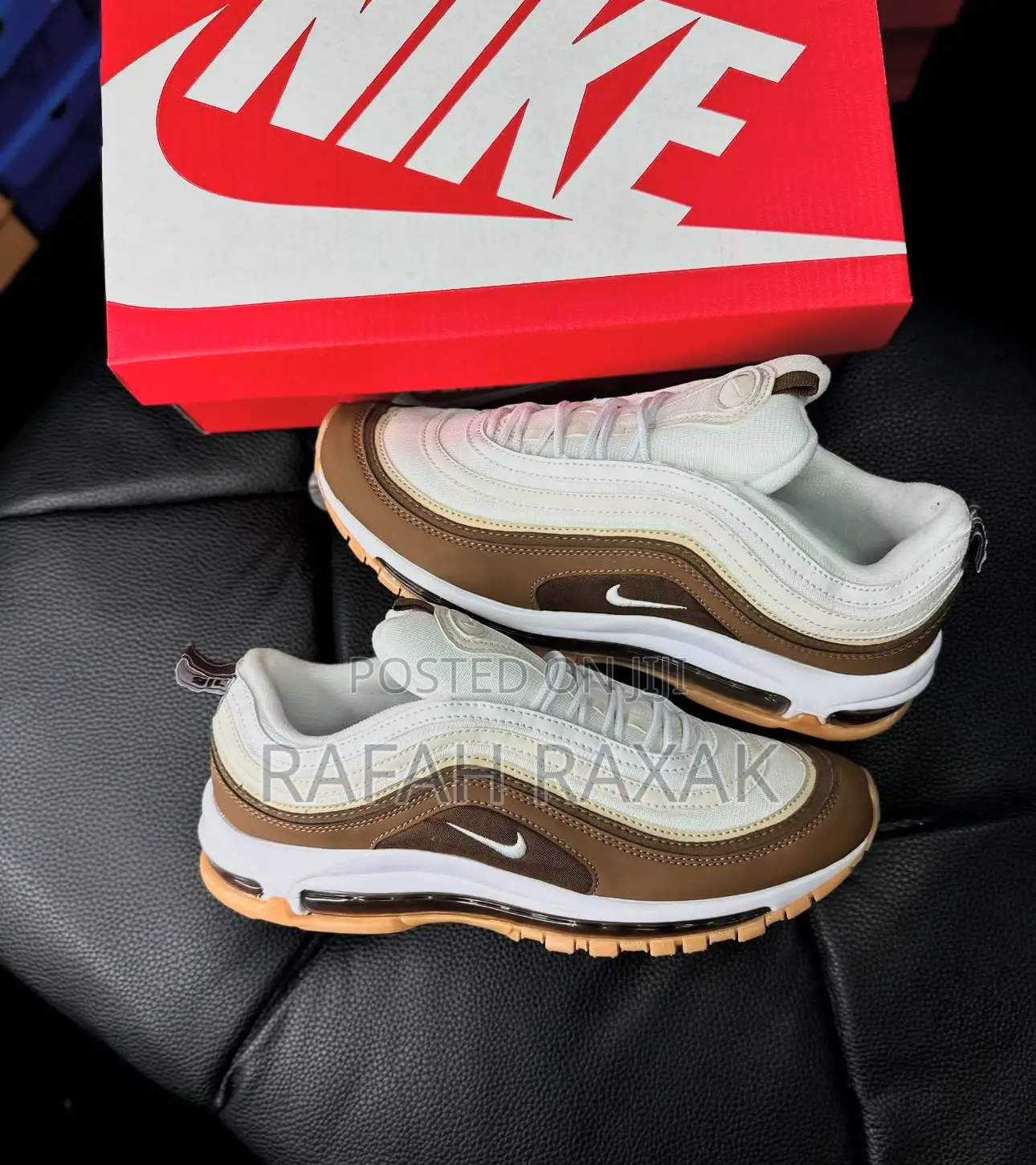 New Classic White/Brown Nike Air Max 97 Sneakers