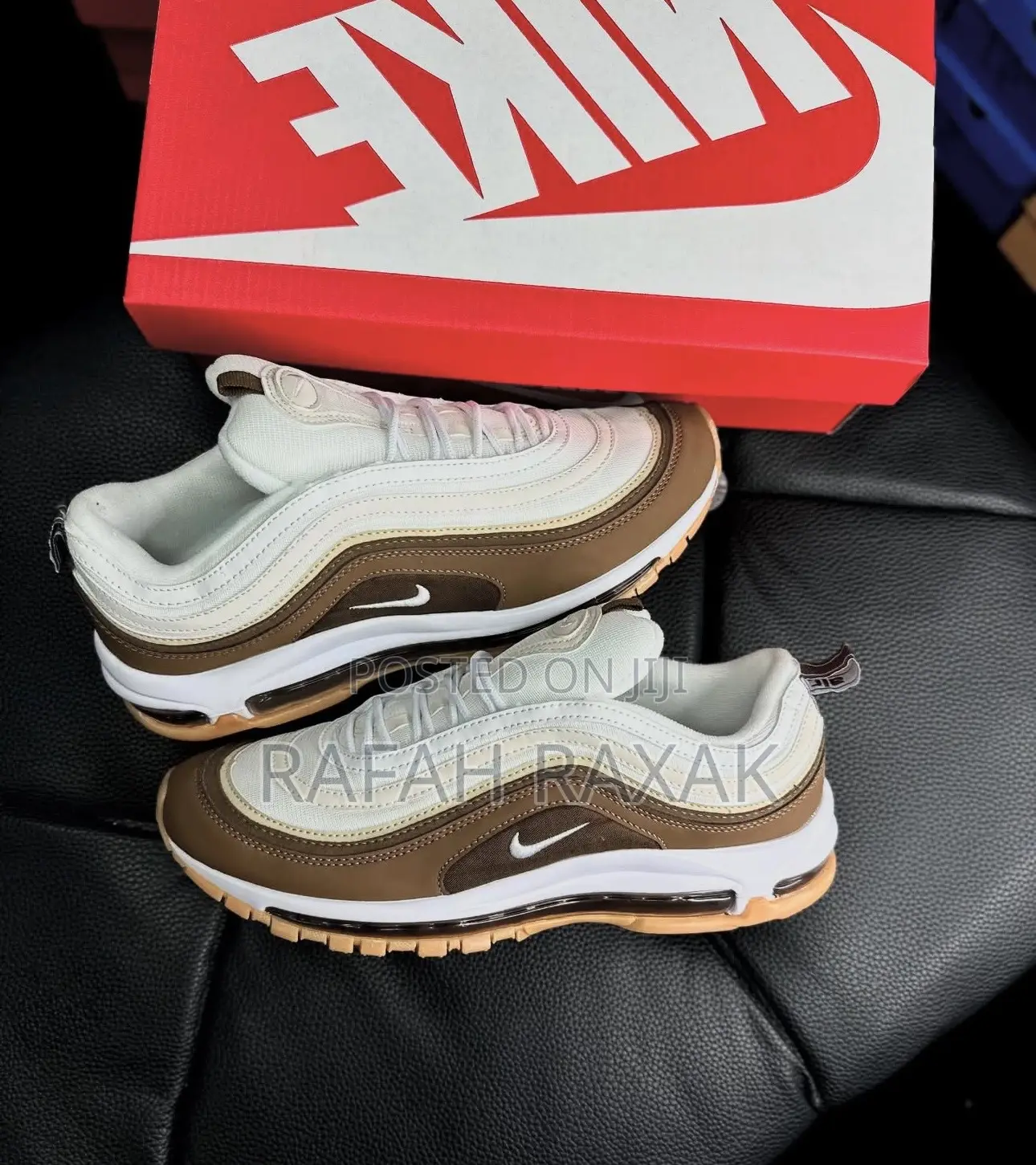 New Classic White/Brown Nike Air Max 97 Sneakers