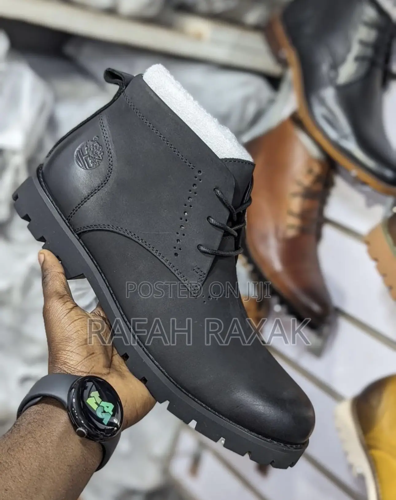 Original Black Timberland Premium Leather Casual/Gentle Boot