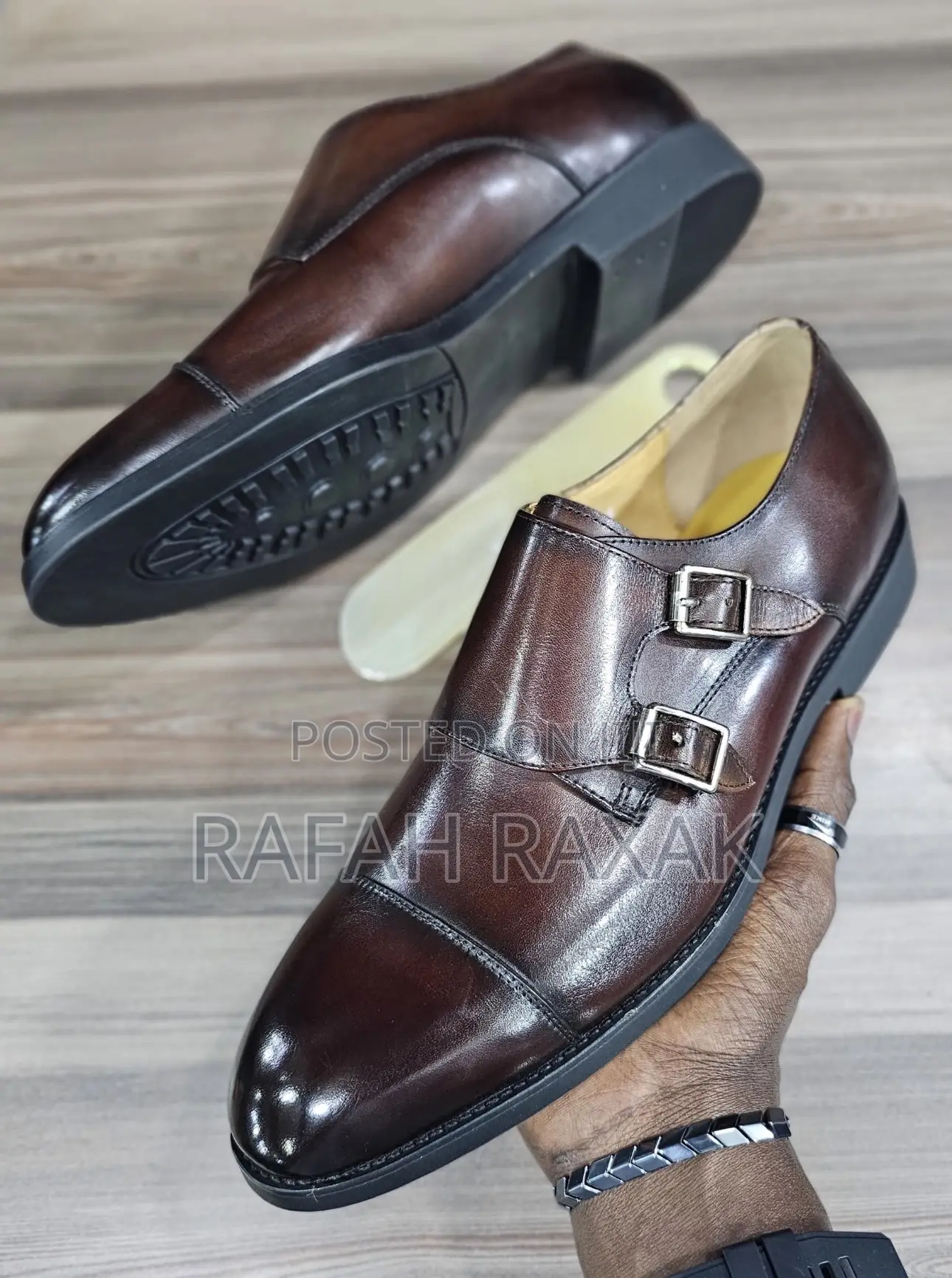 Men’S Coffee Brown Clarks Double Monk Strap Gentle Oxfords