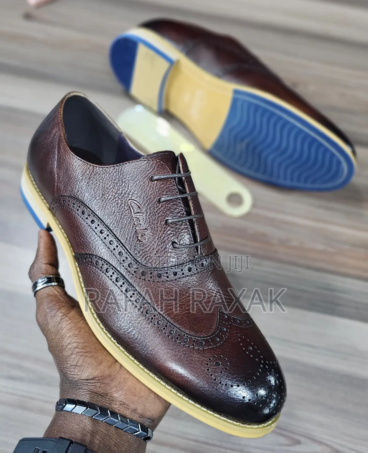 Men’S Dark Tan Clarks Oxford Gentle Lace Up Leather Shoes