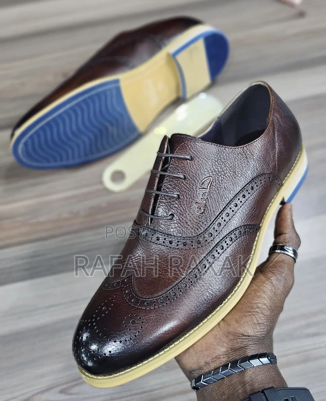 Men’S Dark Tan Clarks Oxford Gentle Lace Up Leather Shoes