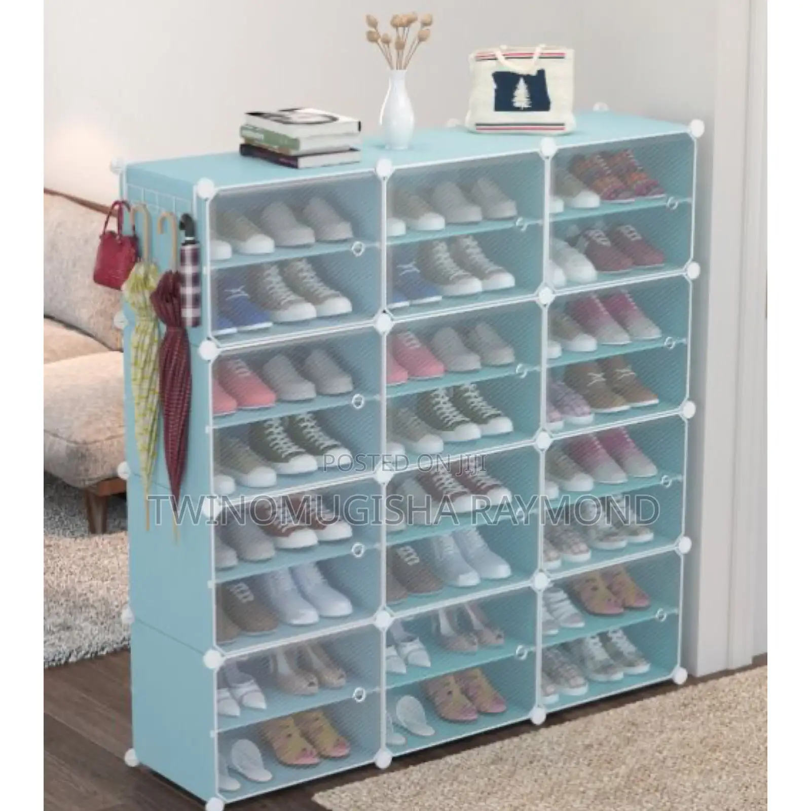 3 Column , 8 Door Plastic Shoe Rack