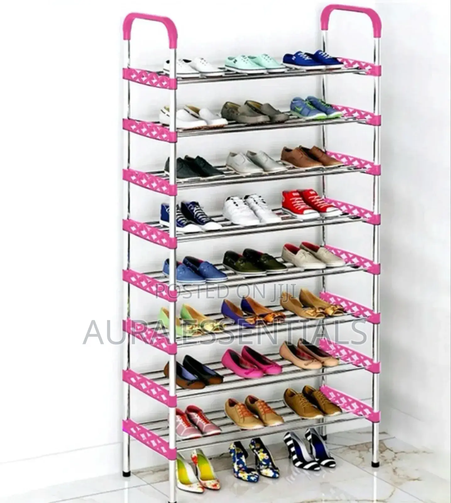 Metallic Shoe Rack 7 Layer Rack Stainless Steel